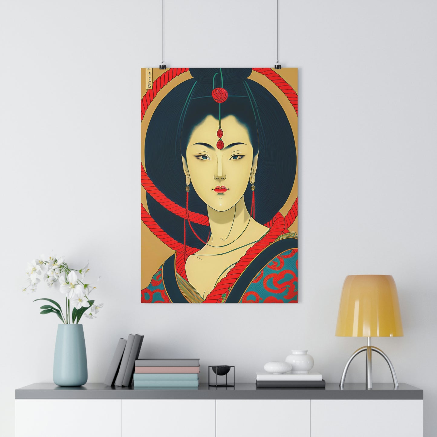 Giclée Art Print - Bondage Poster Art - Shibari - Rope Art - Japan Art - Kunstdruck - Feminine Japan Wandkunst - Wohnzimmerdrucke