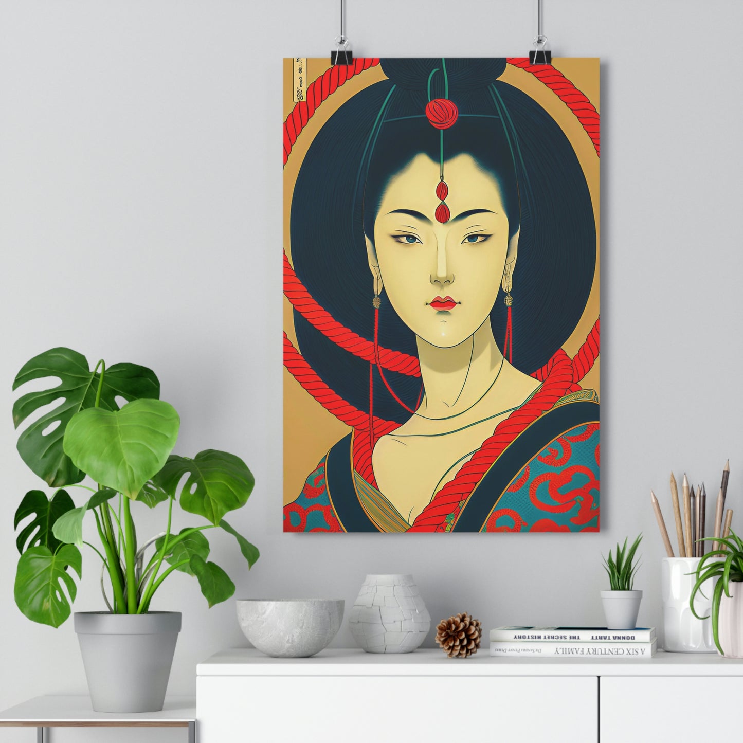 Giclée Art Print - Bondage Poster Art - Shibari - Rope Art - Japan Art - Kunstdruck - Feminine Japan Wandkunst - Wohnzimmerdrucke